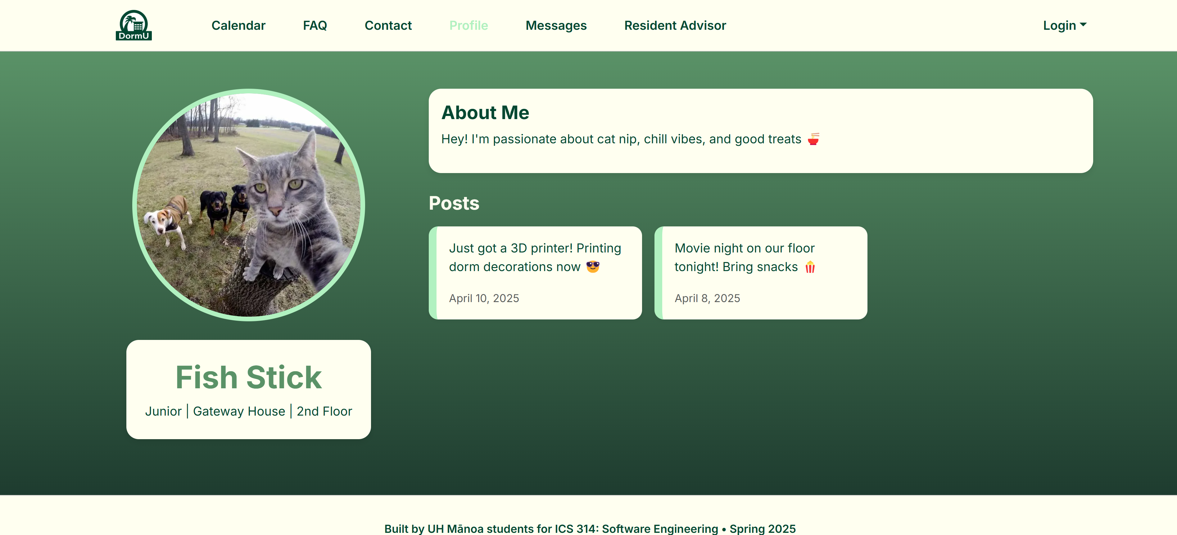 DormU Profile Page